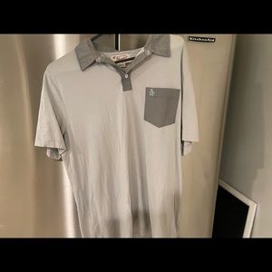 Penguin light blue and grey polo shirt xl